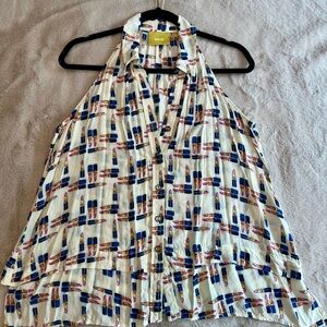 Anthropologie Sleeveless Printed Maeve Top